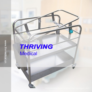 Stainless Steel Reclining Bassinet Trolley